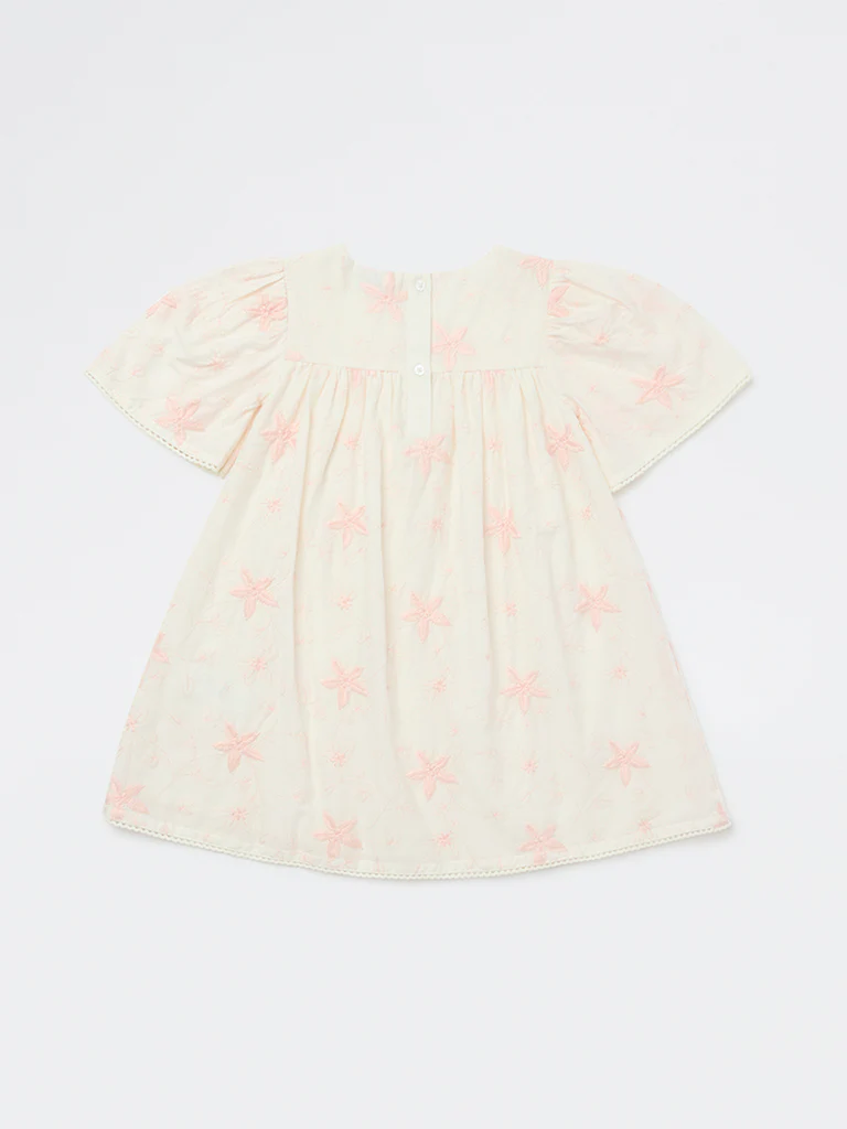 HOP Kids Girls Pink Bow-Detailed Mesh Overlay Dress - Image 4