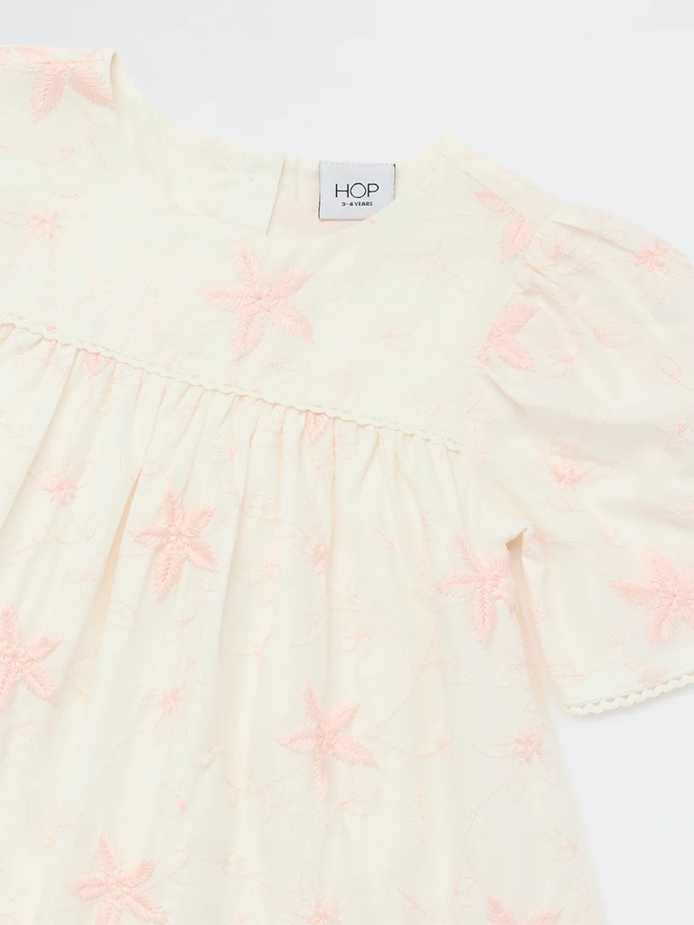 HOP Kids Girls Pink Bow-Detailed Mesh Overlay Dress - Image 5