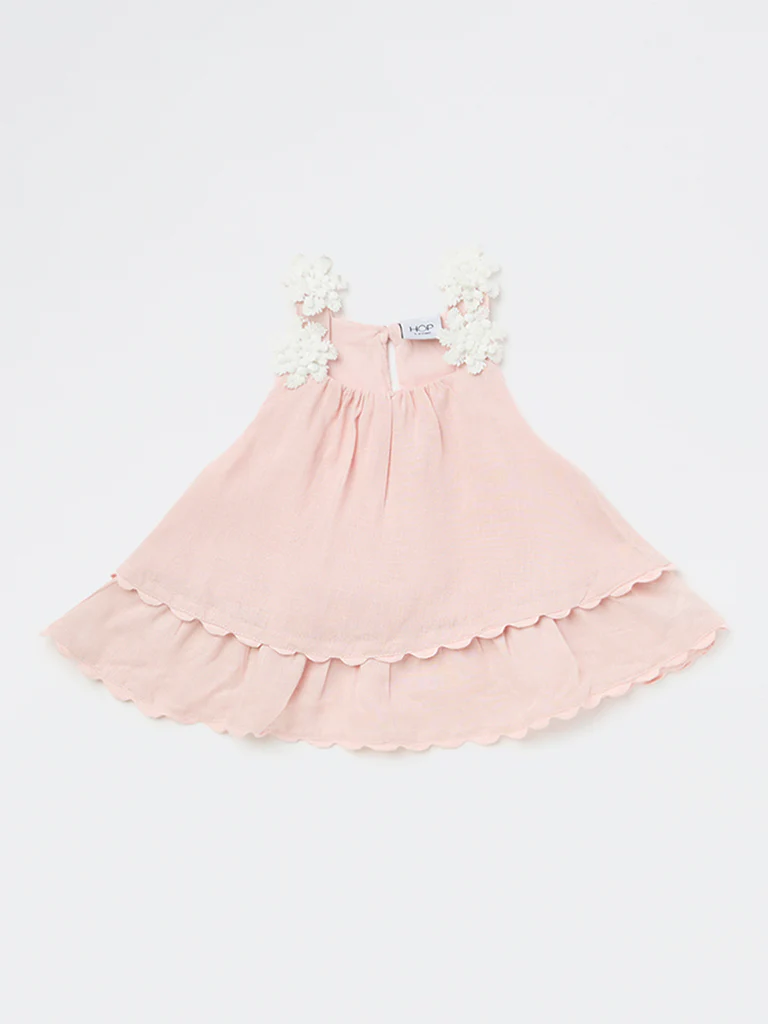 HOP Kids Girls Pink Floral Applique Top - Image 3