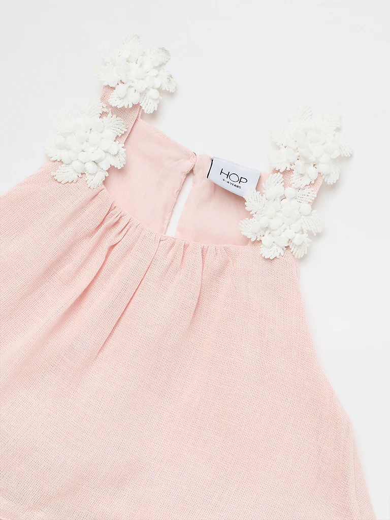 HOP Kids Girls Pink Floral Applique Top - Image 5