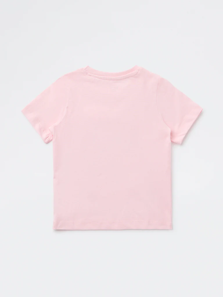 HOP Kids Girls Pink Surfboard-Inspired Cotton T-Shirt - Image 5