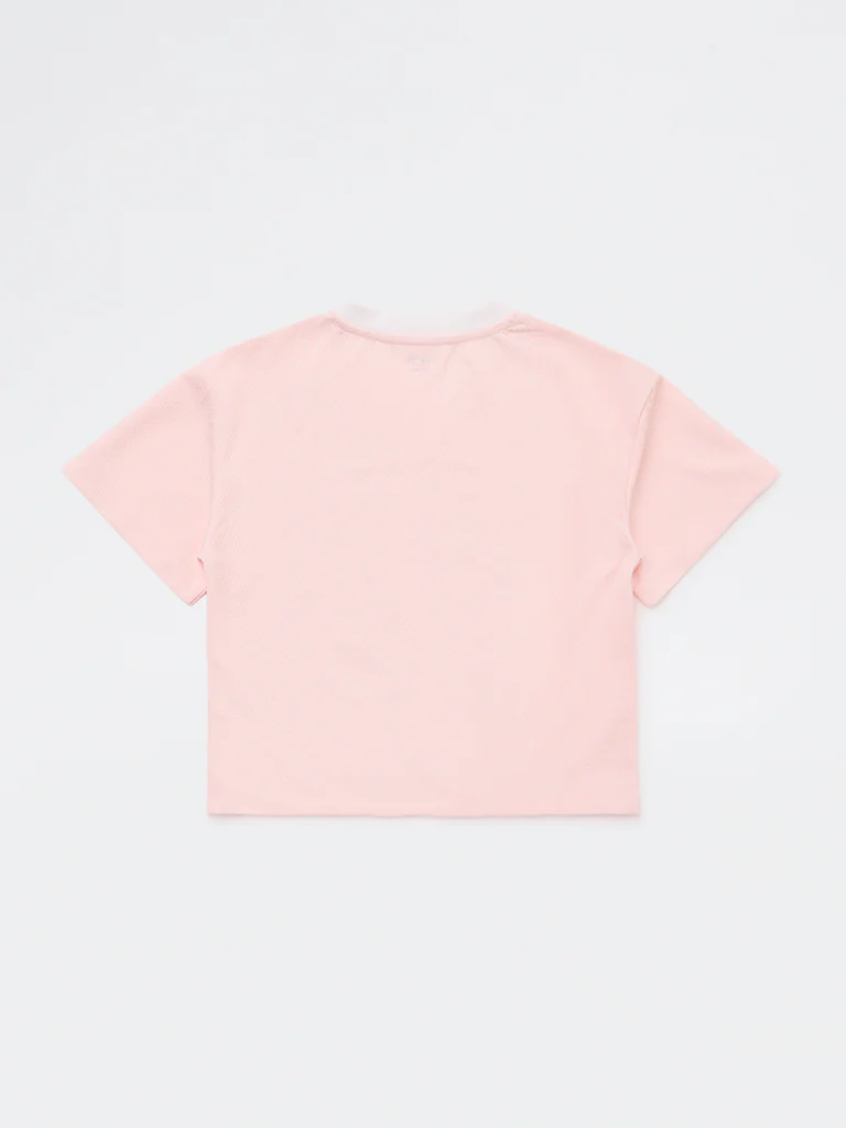 HOP Kids Girls Pink Textured Printed T-Shirt - Image 4