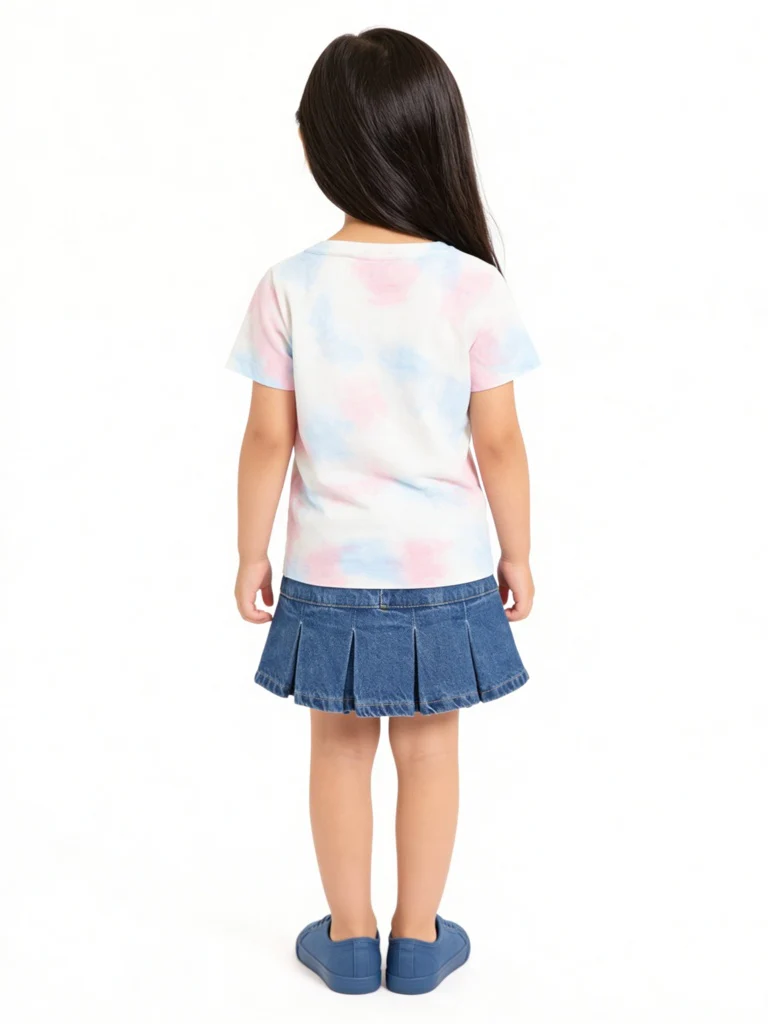HOP Kids Girls Pink Tie-Dye Cotton T-Shirt - Image 3