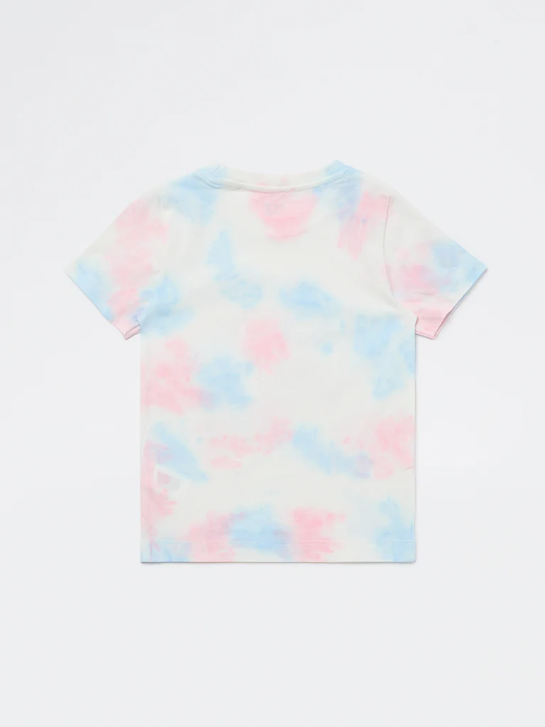 HOP Kids Girls Pink Tie-Dye Cotton T-Shirt - Image 5