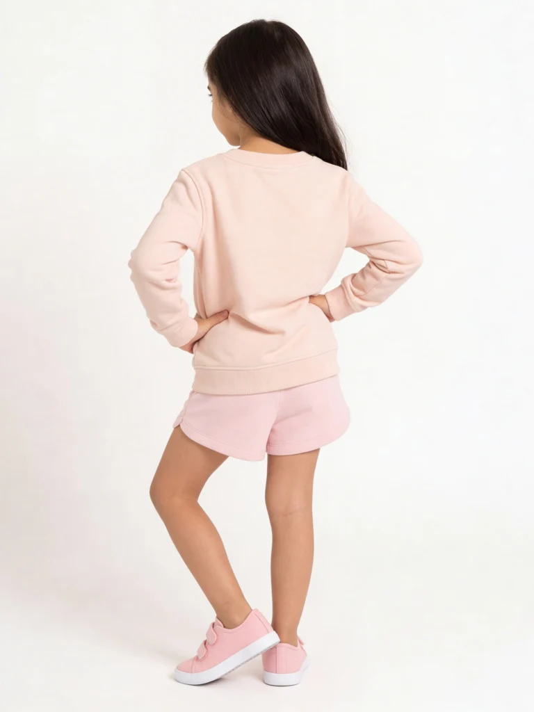 HOP Kids Girls Pink Tropical-Inspired High-Rise Cotton Shorts - Image 3