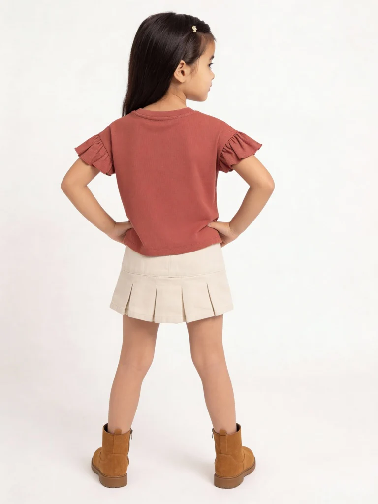 HOP Kids Girls Red Embroidered Cotton Top - Image 2