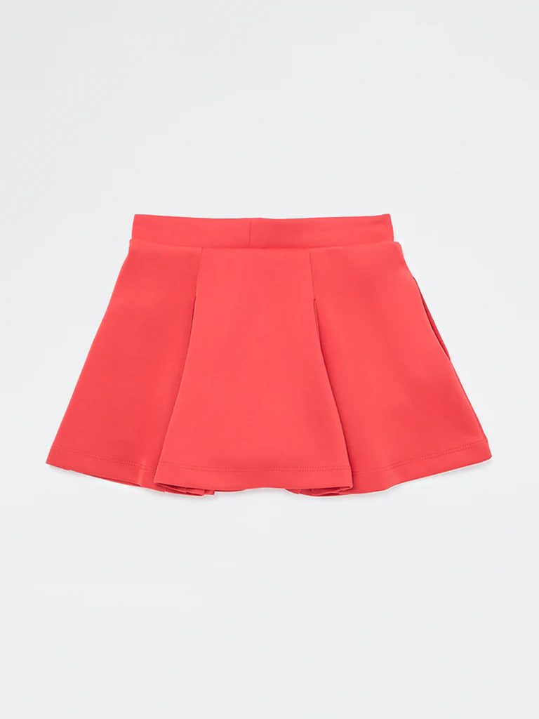 HOP Kids Girls Red Pleated High-Rise Skirt - Image 5