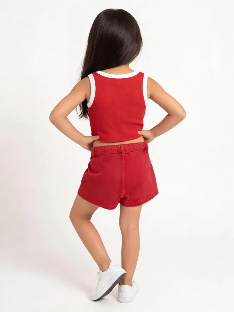 HOP Kids Girls Red Printed Cotton-Blend T-Shirt - Image 2