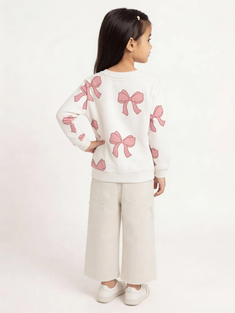 HOP Kids Girls Taupe Star Design Mid-Rise Jeans - Image 2