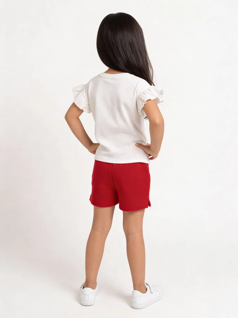 HOP Kids Girls White Embroidered Tie-Up Cotton Top - Image 2