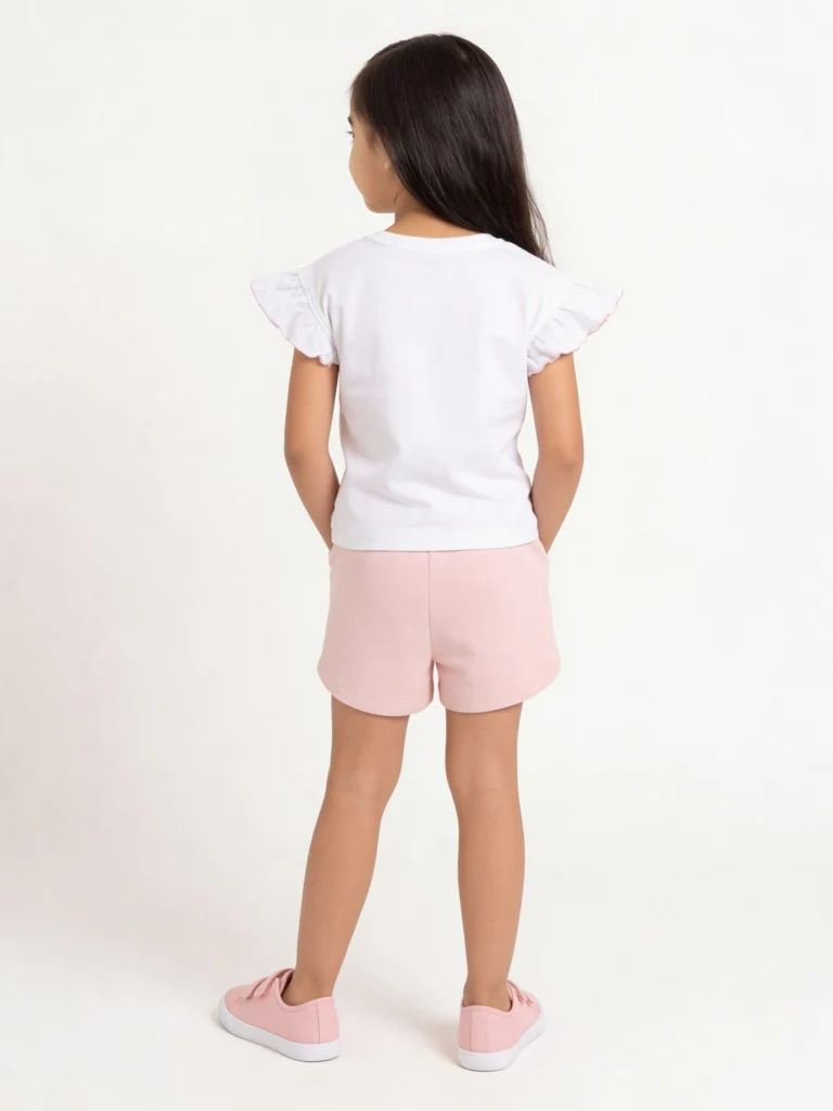 HOP Kids Girls White Pouch-Detailed Cotton Top - Image 2