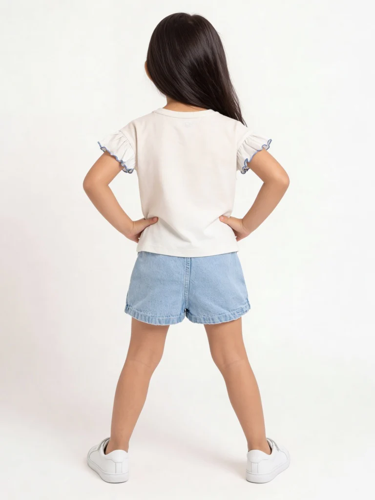 HOP Kids Girls White Pouch-Detailed Top - Image 2
