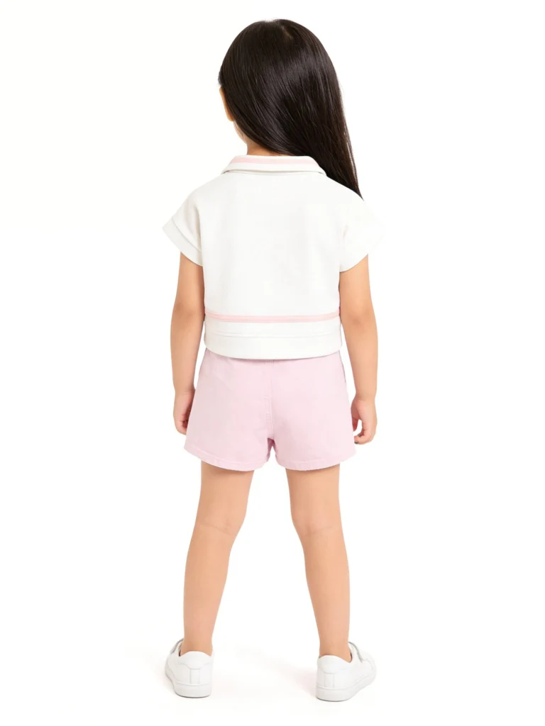 HOP Kids Girls White Printed T-Shirt - Image 2