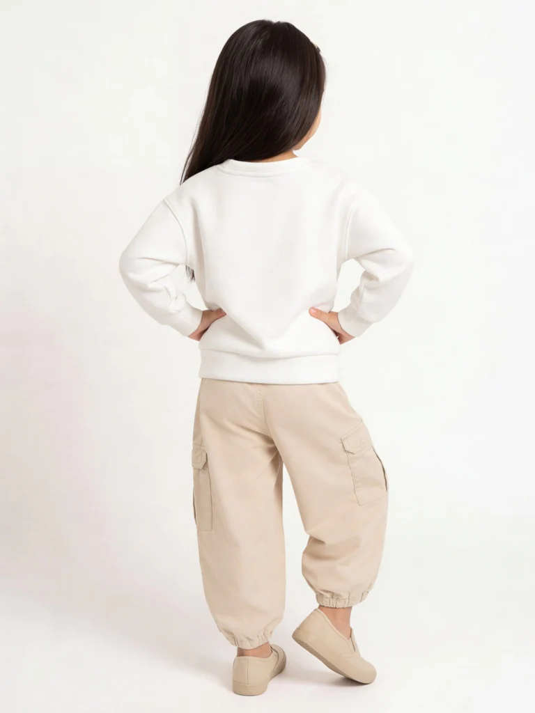 HOP Kids Girls White Text Printed Sweatshirt - Image 2