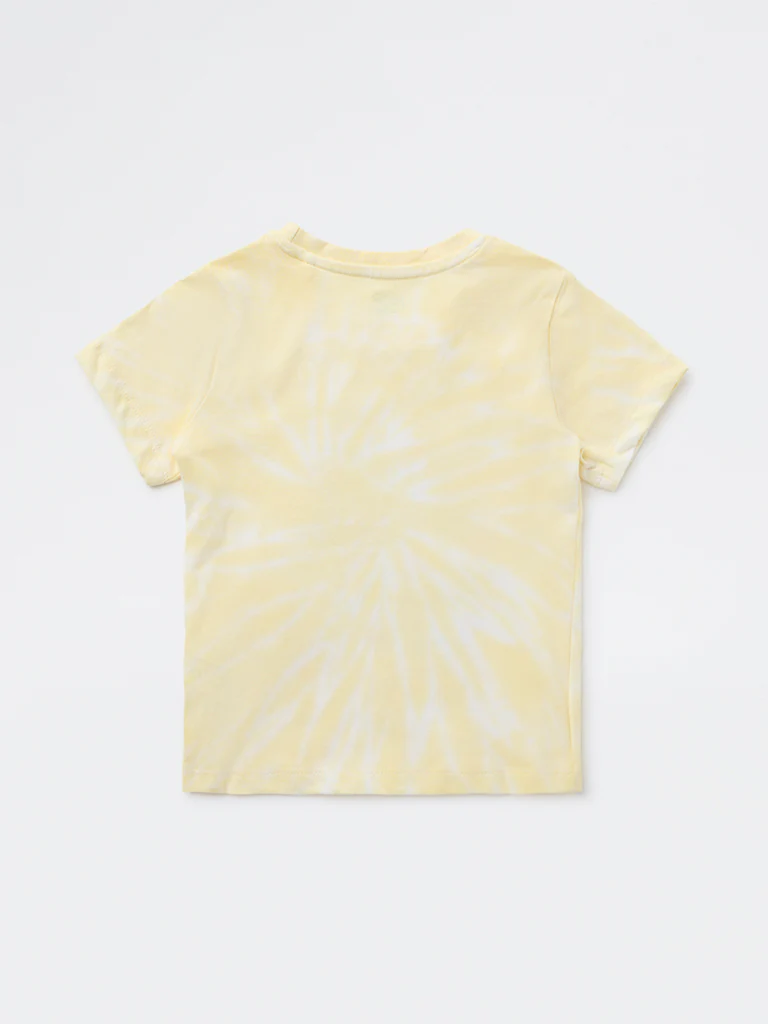 HOP Kids Girls Yellow Embroidered Cotton T-Shirt - Image 4