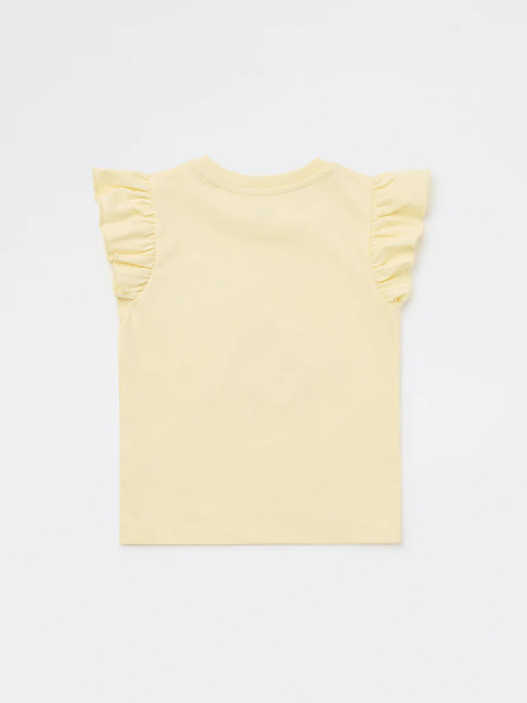 HOP Kids Girls Yellow Octopus Pattern Cotton Top - Image 5