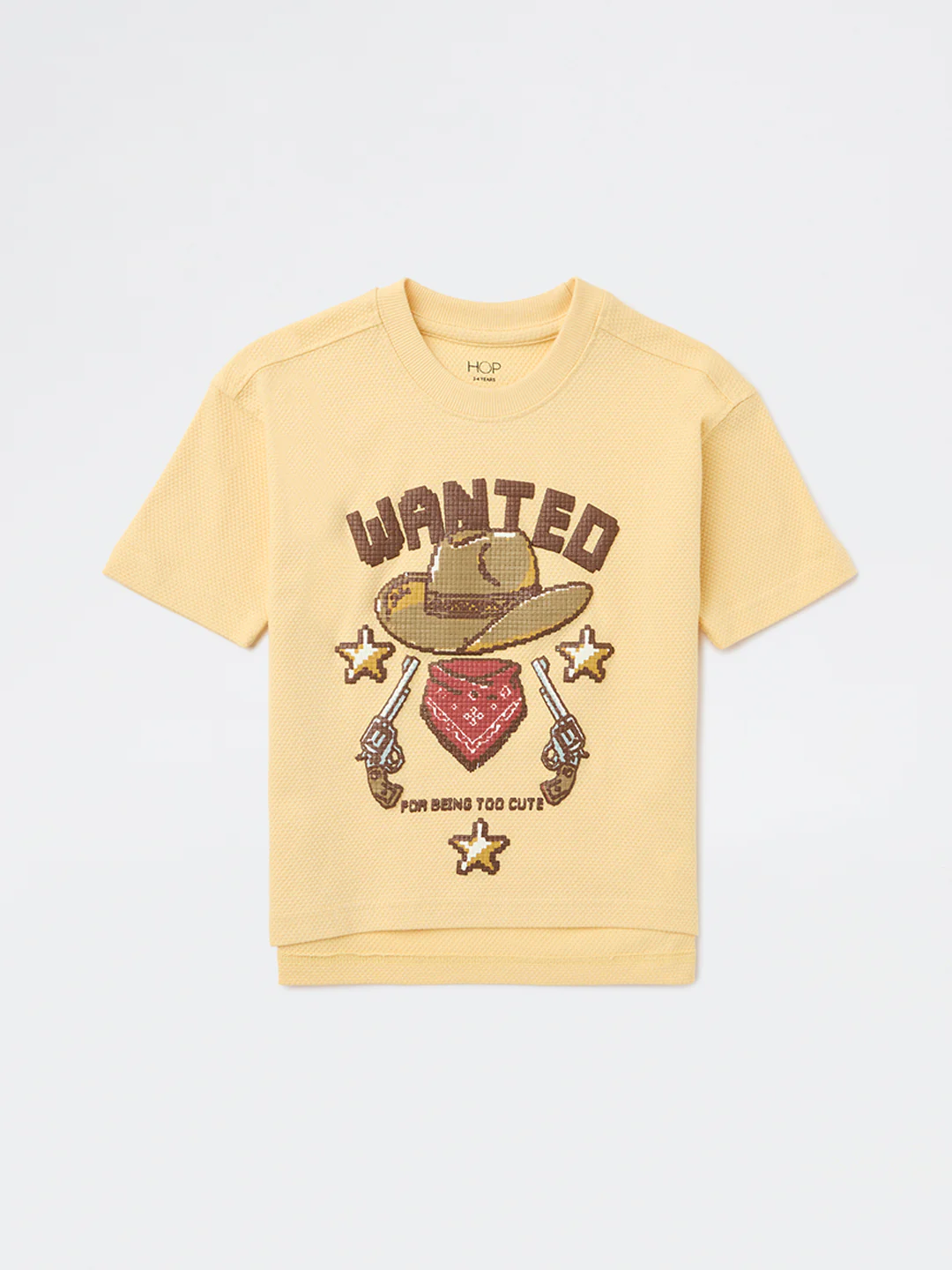 HOP Kids Yellow Printed Cotton T-Shirt - Image 3