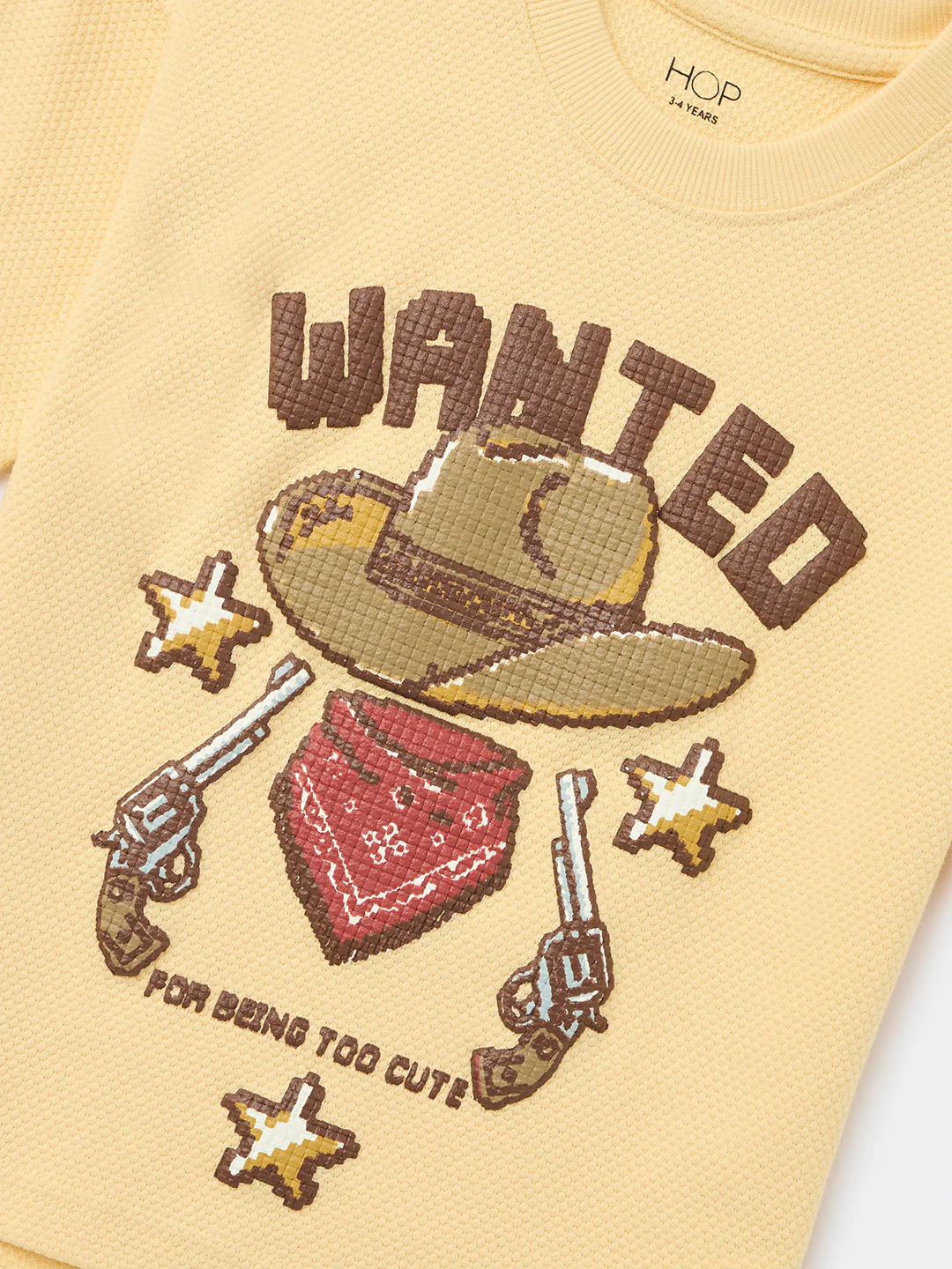 HOP Kids Yellow Printed Cotton T-Shirt - Image 5