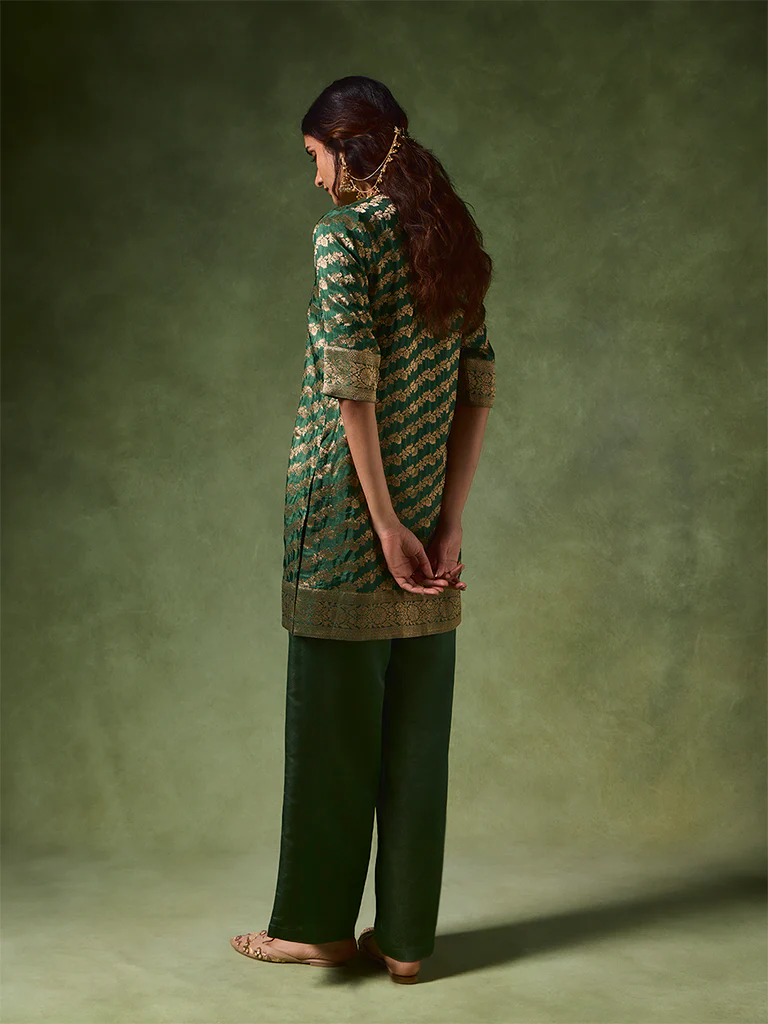 Jacquard Kurta β Green - Image 4