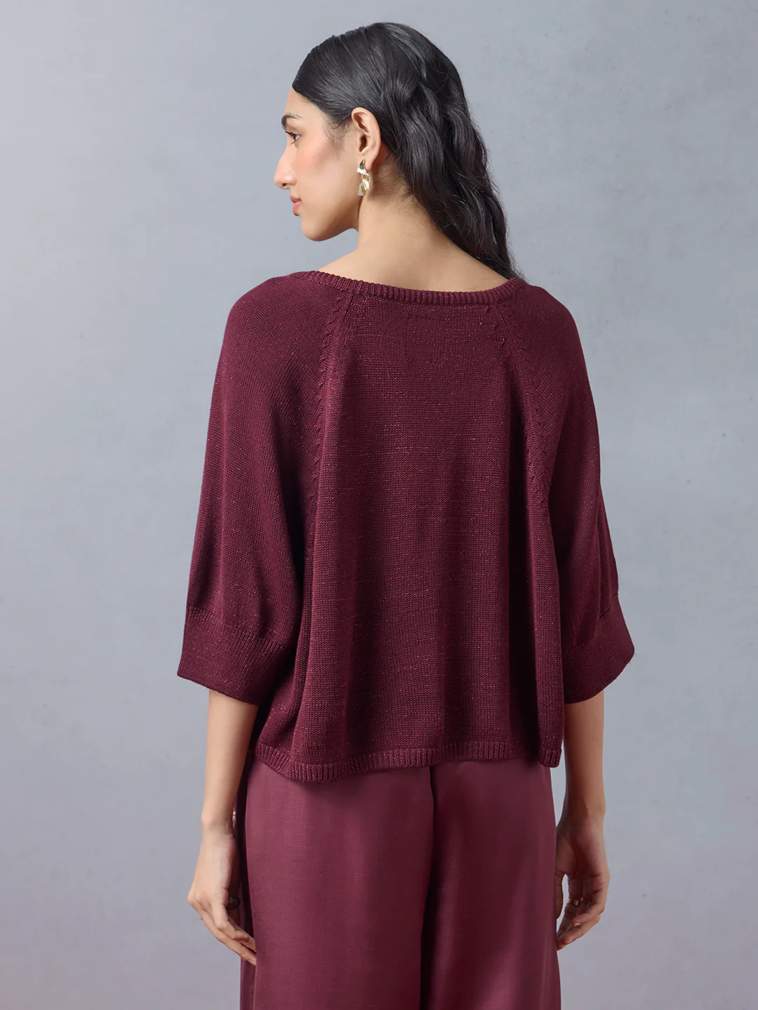 Knitted Top - Maroon - Image 4