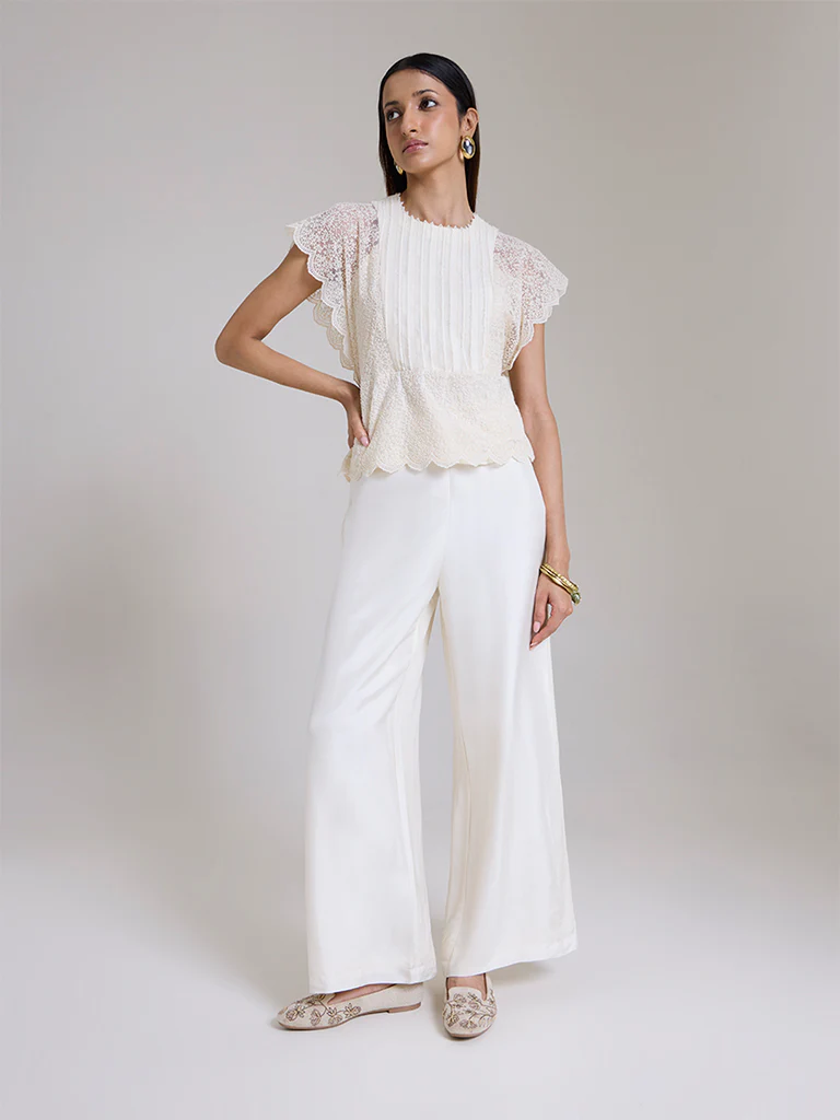 Lace Detailed Top - White