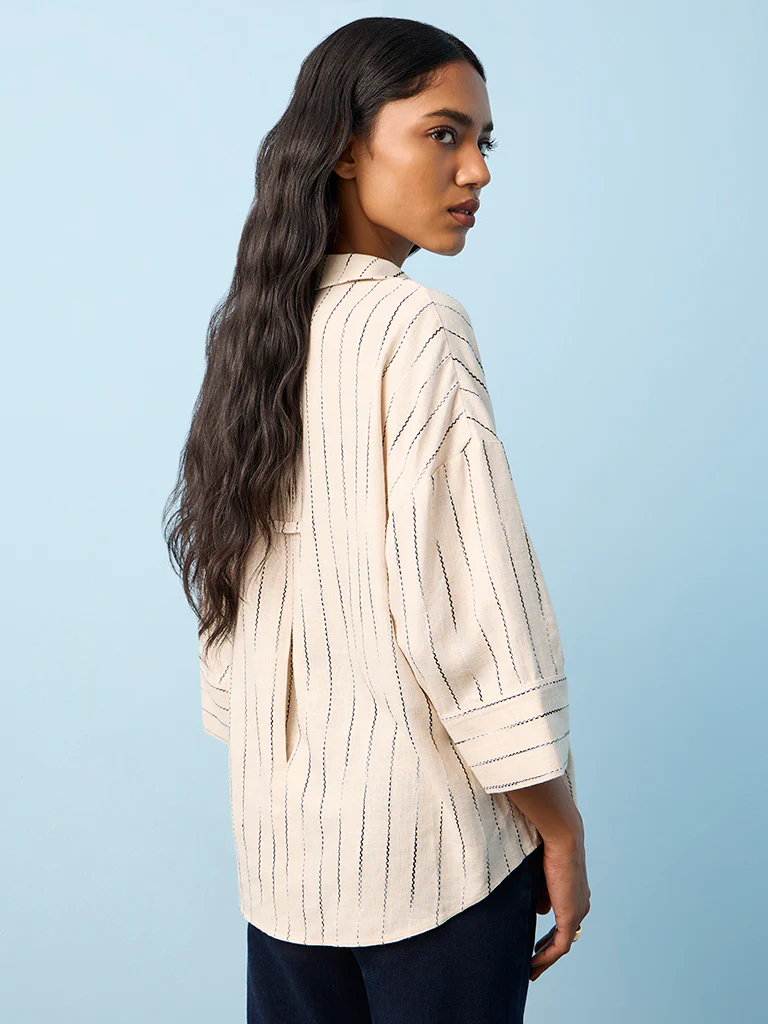 LOV Beige Embroidered Shirt - Image 4