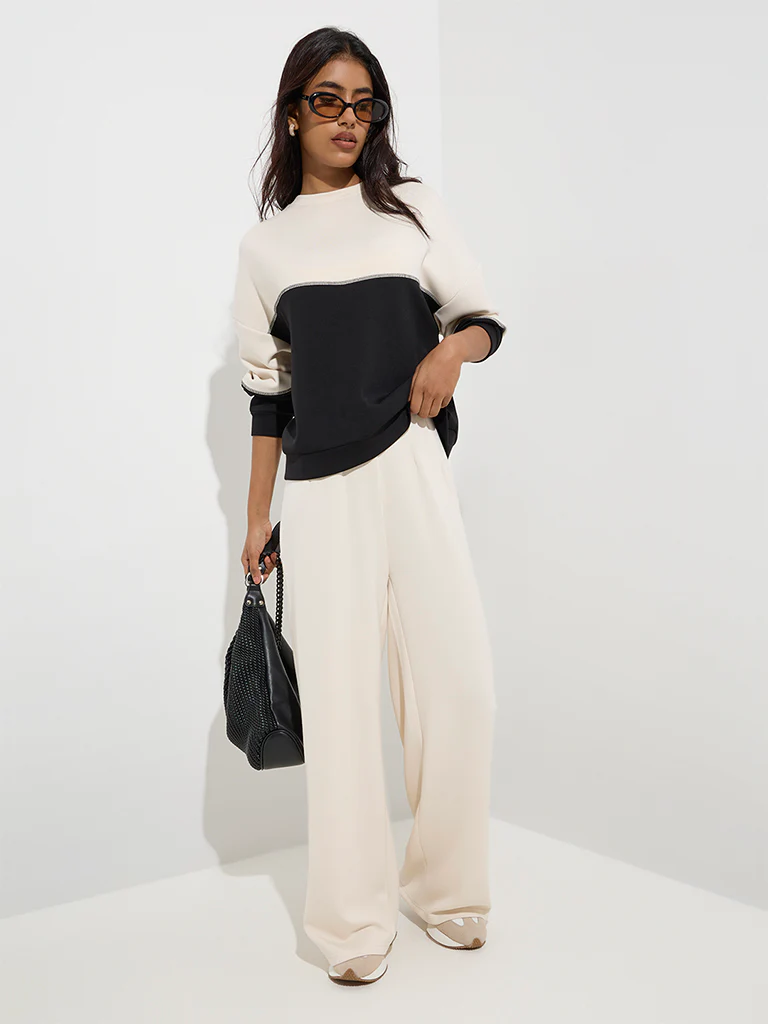 LOV Black Colour-Blocked Sweatshirt - Image 2