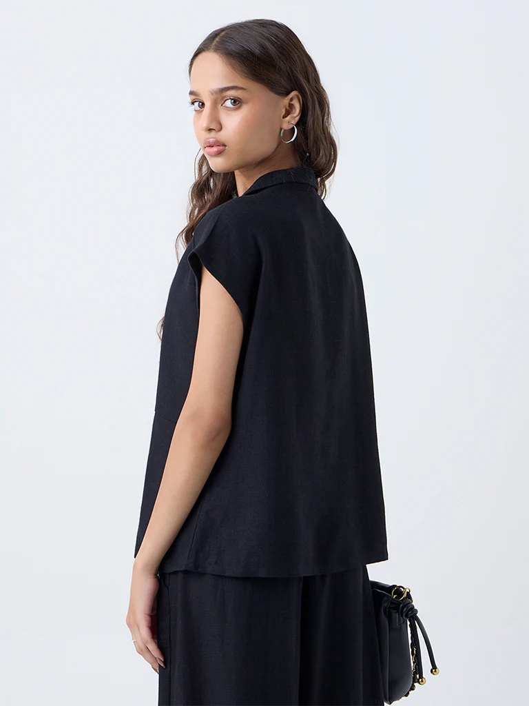 LOV Black Solid Shirt - Image 4