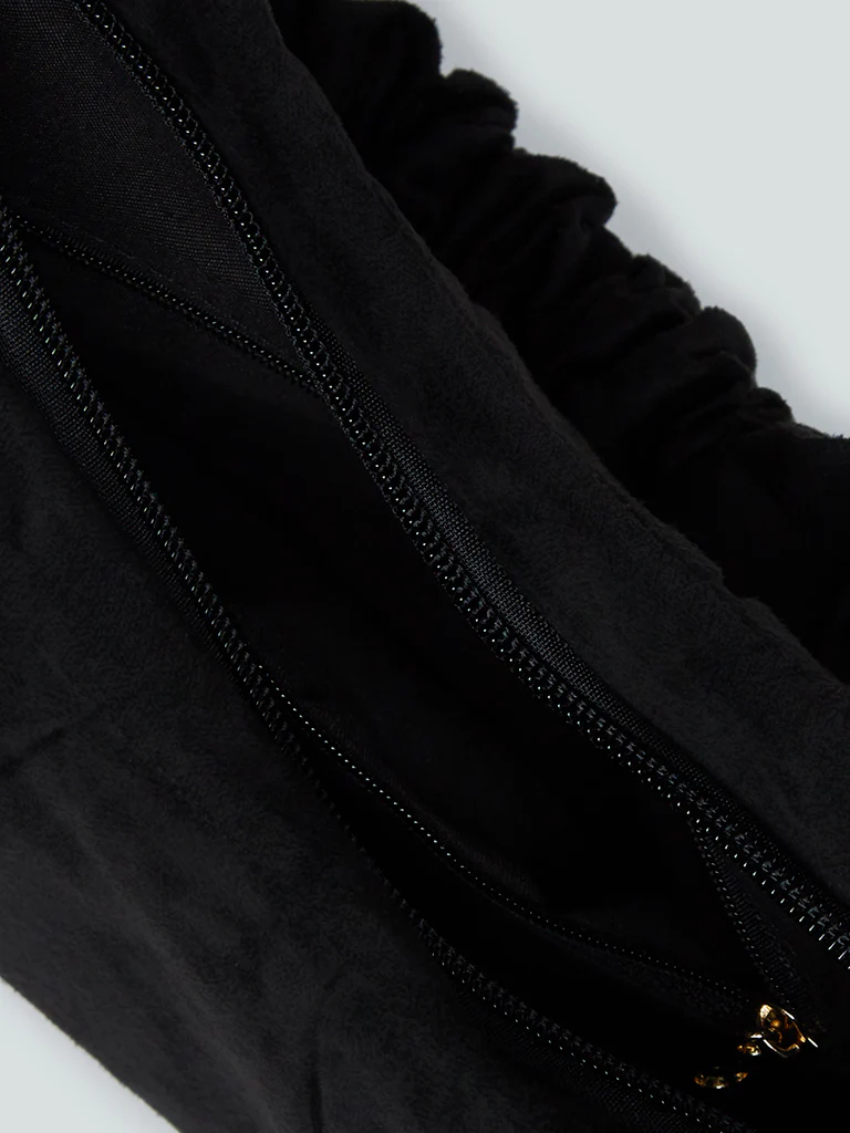 LOV Black Suede Hand Bag - Image 3