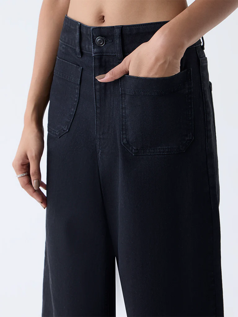 LOV Black Wide-Leg High-Rise Jeans - Image 3