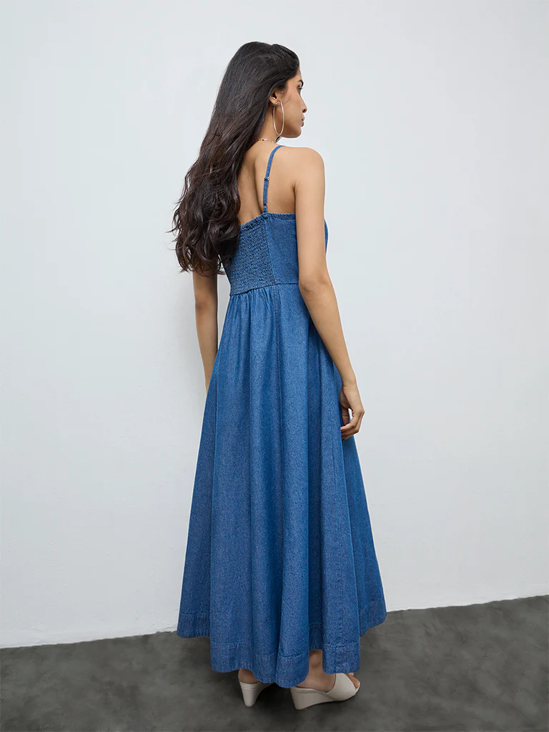 LOV Blue Denim A-Line Dress - Image 3