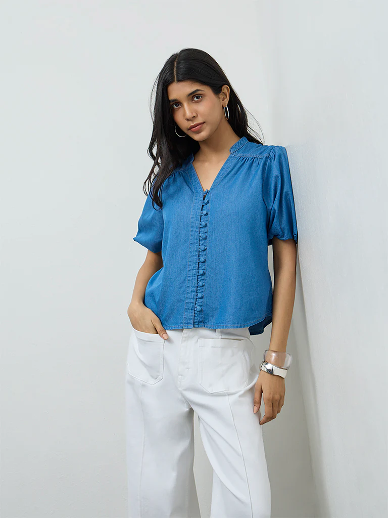 LOV Blue Denim Blouse