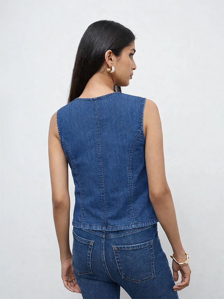 LOV Blue Denim Top - Image 4
