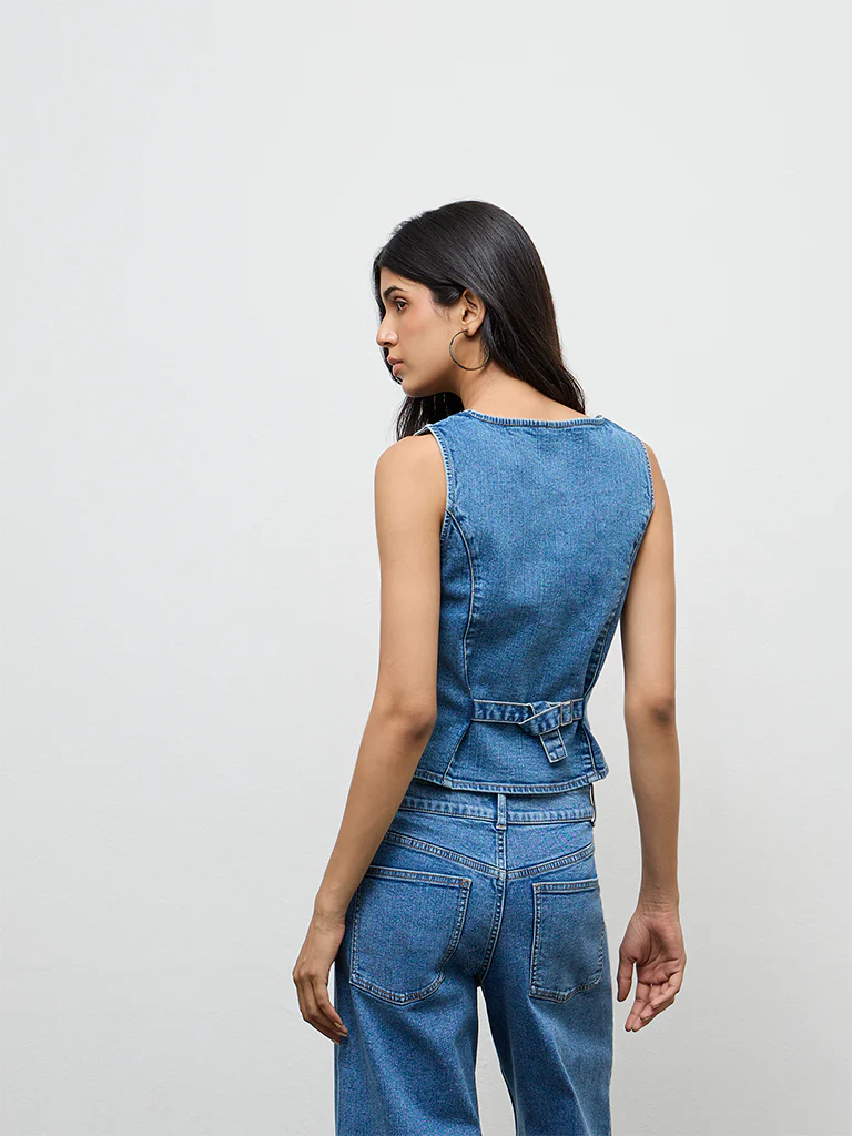 LOV Blue Denim Waistcoat - Image 4