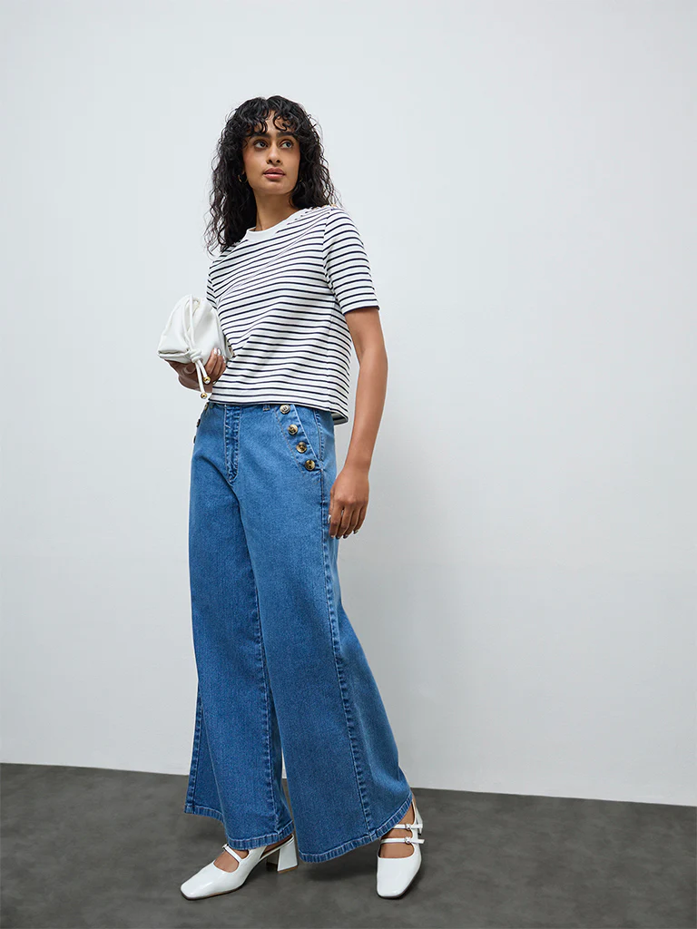 LOV Blue High-Rise Flared Jeans