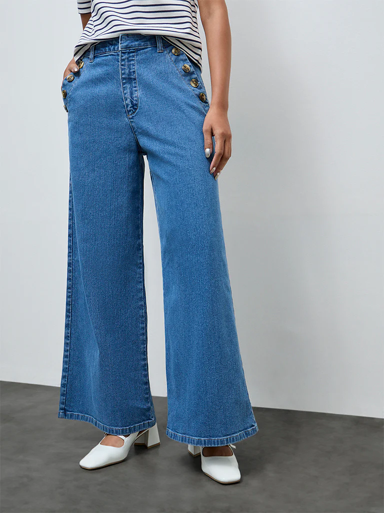 LOV Blue High-Rise Flared Jeans - Image 2