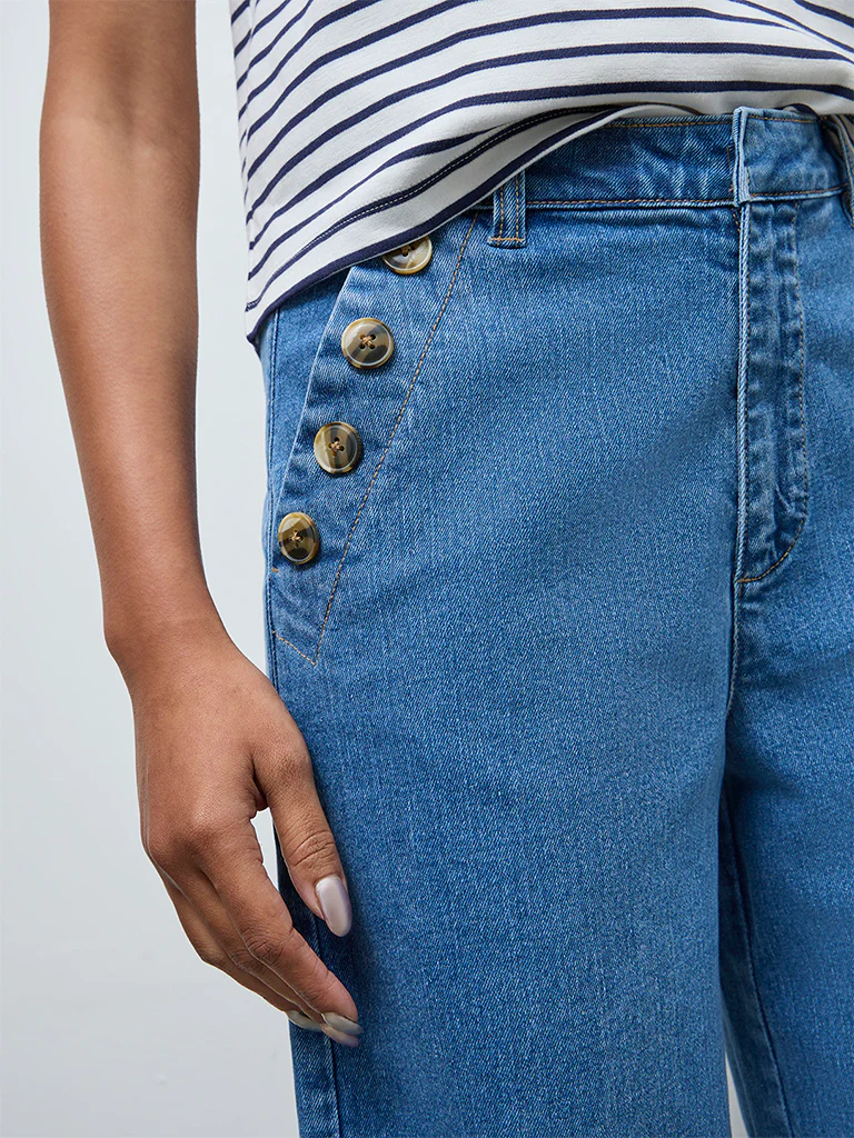 LOV Blue High-Rise Flared Jeans - Image 3