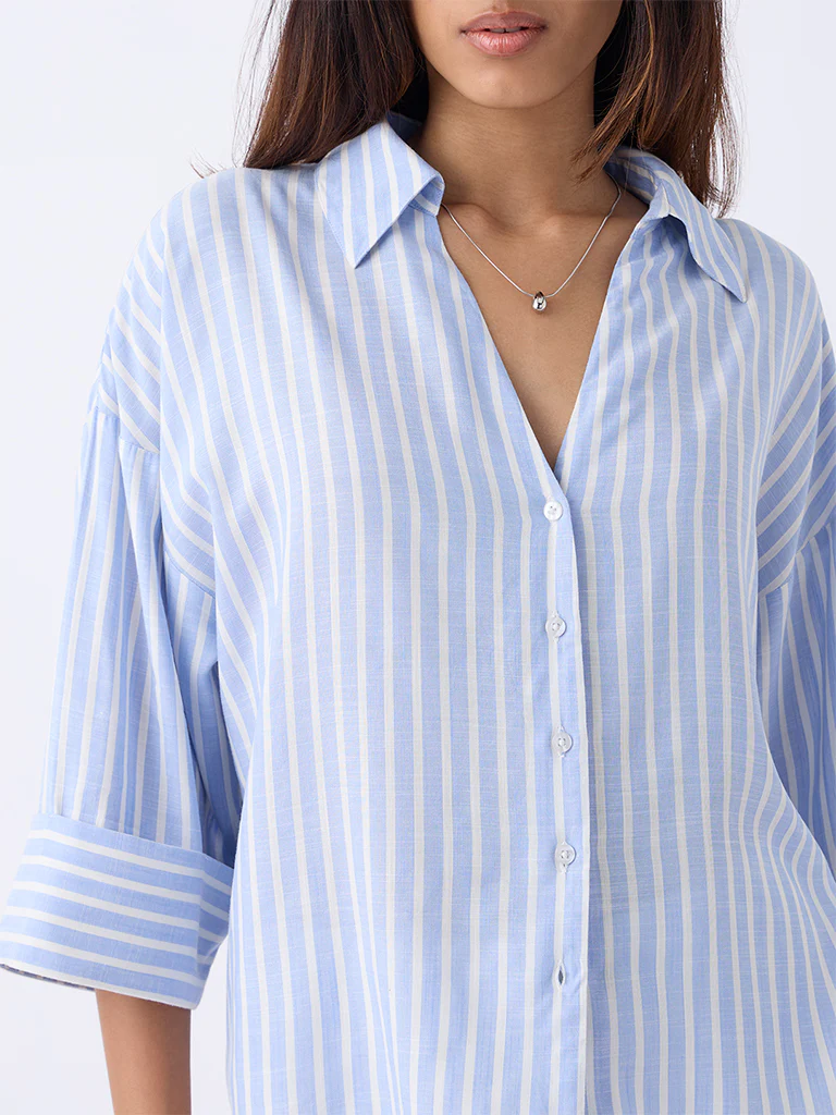 LOV Blue Striped Shirt - Image 3