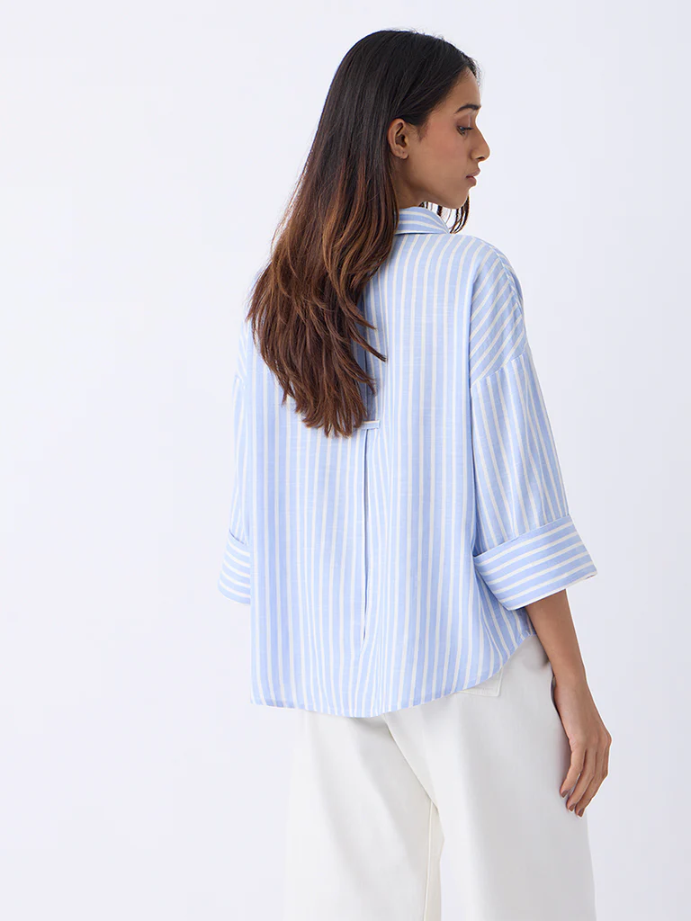 LOV Blue Striped Shirt - Image 4