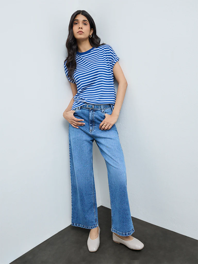 LOV Blue Striped T-Shirt - Image 2