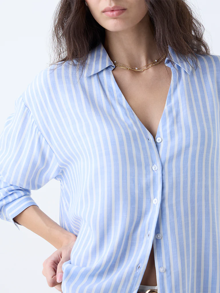 LOV Blue Stripes Shirt - Image 3