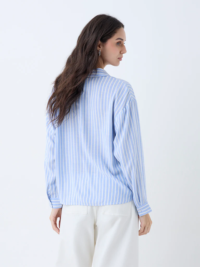 LOV Blue Stripes Shirt - Image 4