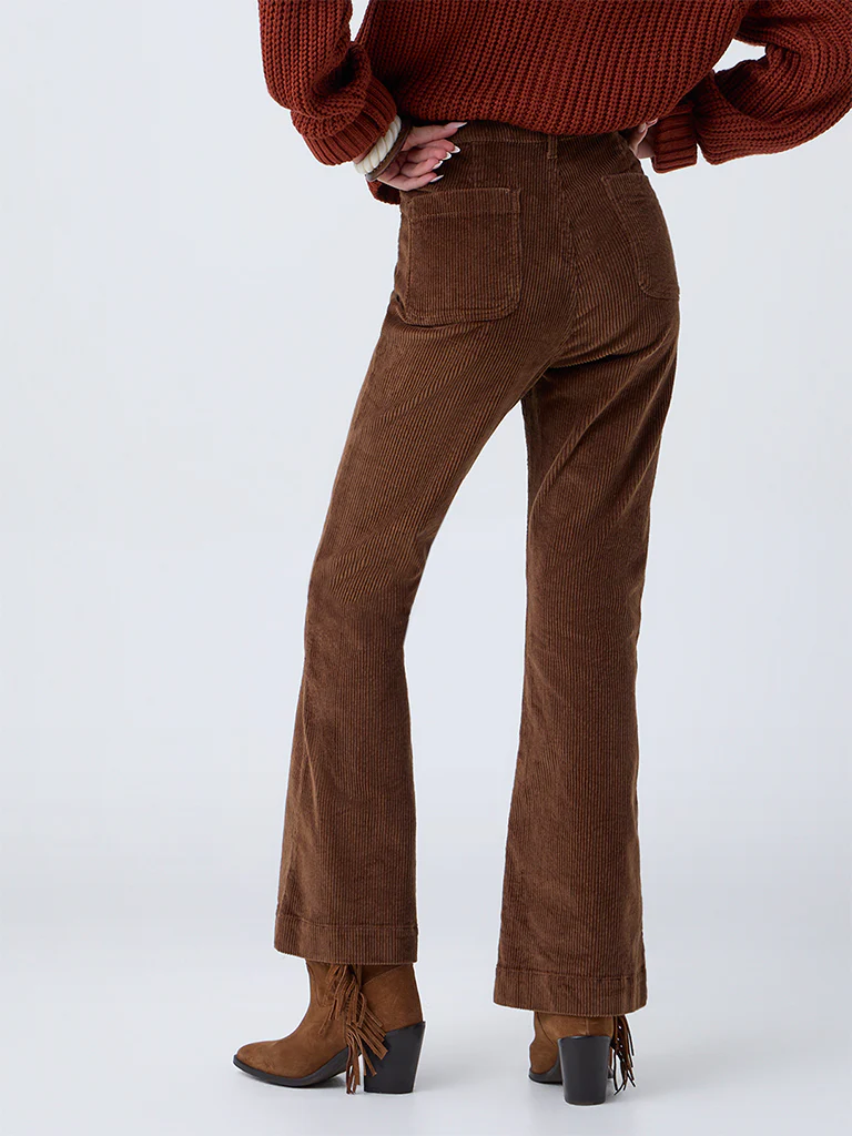 LOV Brown Bootcut High-Rise Corduroy Trousers - Image 4