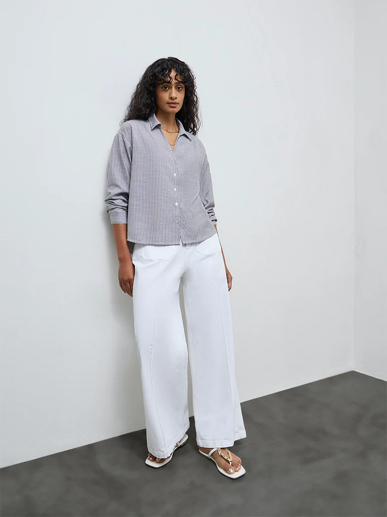 LOV Brown Striped Shirt - Image 2