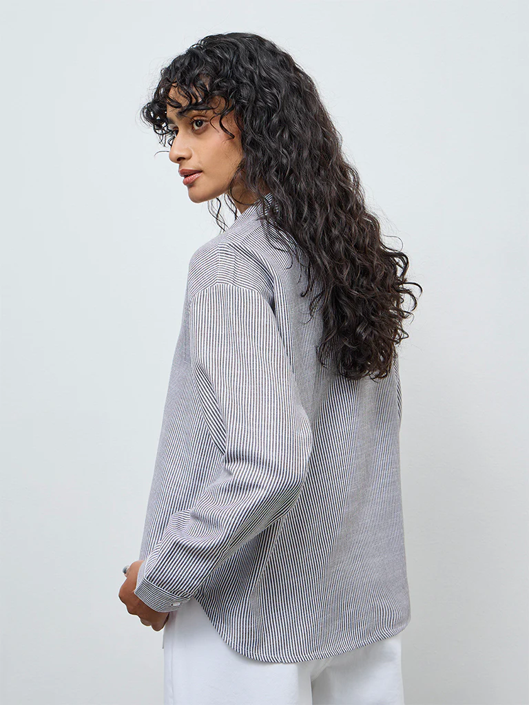 LOV Brown Striped Shirt - Image 4