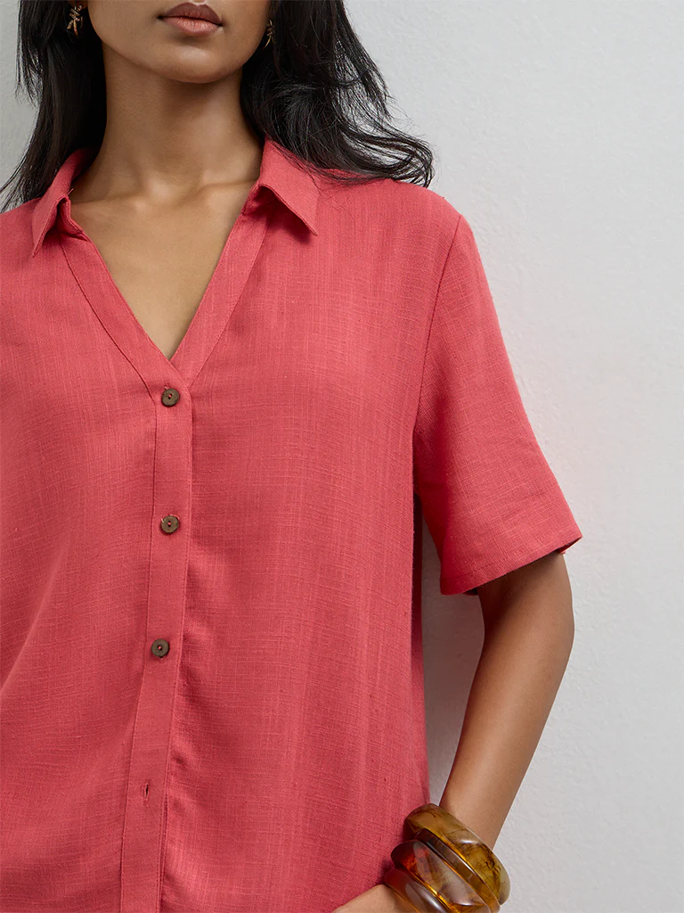 LOV Coral Solid Shirt - Image 3