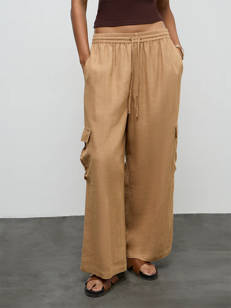 LOV Dark Beige High Rise Pants - Image 3