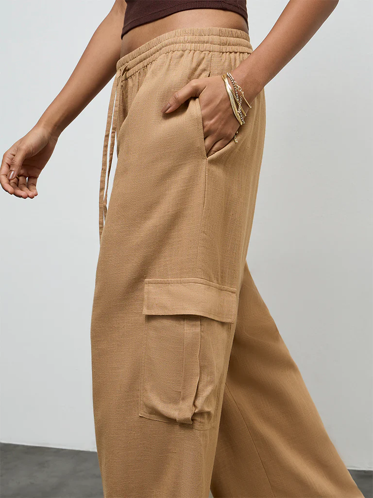 LOV Dark Beige High Rise Pants - Image 4