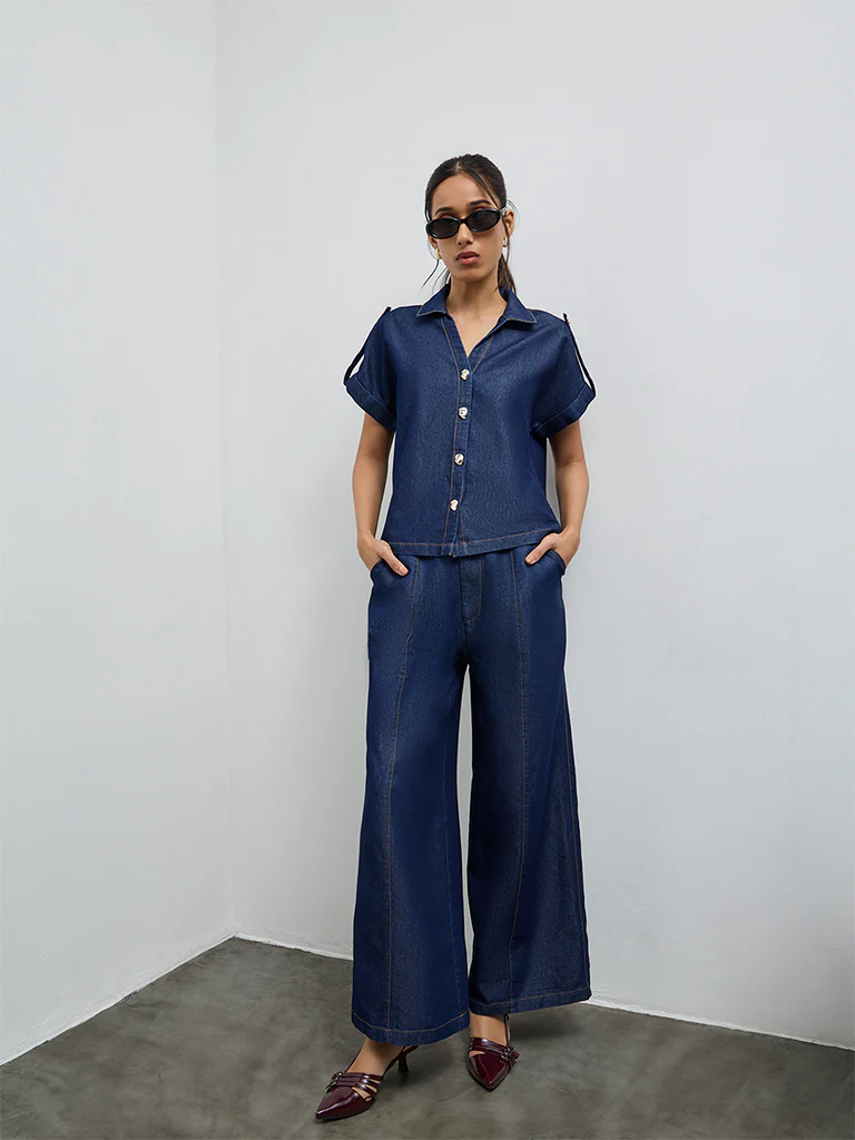 LOV Dark Blue Denim Shirt - Image 2