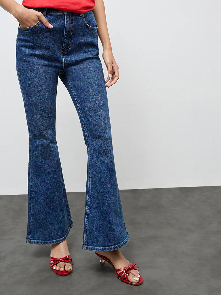 LOV Dark Blue High-Rise Bootcut Jeans - Image 2